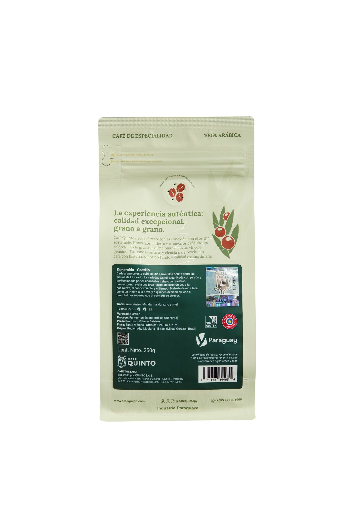 
                  
                    Café Quinto Esmeralda 250g
                  
                